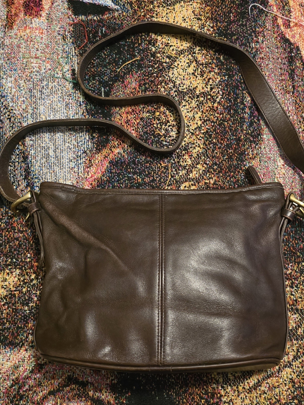 Vintage Coach 4143 Worth Bag British Tan/brown Leather USA 90s Y2K